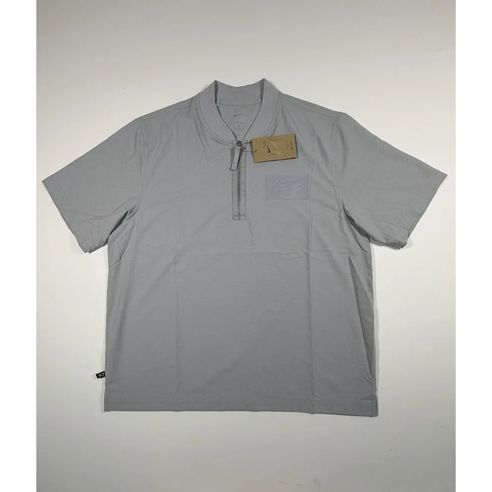 Nike NBA Kevin Durant 1/4 Zip Mens Size M Gray Short  Sleeve Shirt HJ4213-012
